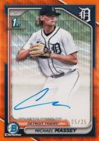 2024 Bowman Draft Chrome Prospect Autographs #CPAMMY Michael Massey Orange Wave Baseball Card