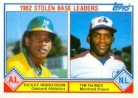 1983 Topps #704 Stolen Base Leaders Baseball Card