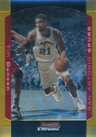 2004 Bowman #12 Tim Duncan Chrome-Gold Refractor Basketball Card