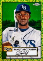 2021 Topps Chrome Platinum Anniversary #323 Randy Arozarena 70th Anniversary Green/Yellow Refractor Baseball Card