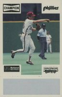1987 Champion Phillies # Mike Schmidt Making Throw-National Auto Stores Baseball Card