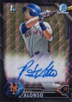 2016 Bowman Draft Chrome Draft Picks Autographs #CDAPA Pete Alonso Black Wave Refractor Baseball Card
