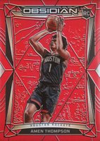 2023 Panini Obsidian #179 Amen Thompson Electric Etch Red Flood Basketball Card