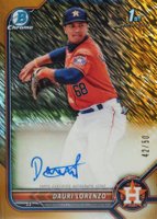 2022 Bowman Chrome Prospect Autographs #CPADLZ Dauri Lorenzo Gold Shimmer Refractor Baseball Card