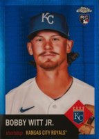 2022 Topps Chrome Platinum Anniversary #61 Bobby Witt Jr. Blue Prism Refractor Baseball Card