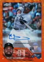 2023 Topps Chrome Update Autograph #ACRG Riley Greene Orange Wave Baseball Card