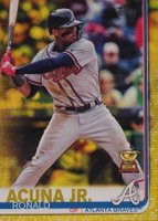 2019 Topps #1 Ronald Acuna Jr. Batting-Yellow Baseball Card