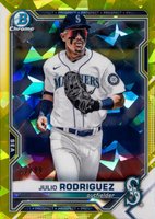 2021 Bowman Draft Chrome Sapphire Edition #BDC145 Julio Rodriguez Yellow Baseball Card