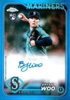 2024 Topps Chrome Update Chrome Baseball Update Series Autographs #ACBW Bryan Woo Blue Refractor Baseball Card
