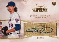 2014 Topps Supreme Simply Supreme Autographs #SSUJD Jacob DeGrom Baseball Card
