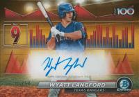 2024 Bowman Scouts' Top 100 Autographs #9 Wyatt Langford Gold Refractor Baseball Card