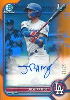 2022 Bowman Chrome Prospect Autographs #CPAJRS Jose Ramos Orange Refractor Baseball Card