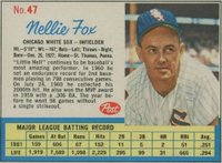 1962 Post Cereal #47 Nellie Fox Baseball Card