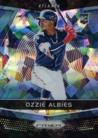 2018 Panini Chronicles Prizm #2 Ozzie Albies Blue Ice Baseball Card