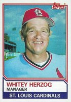 1983 Topps #186 Whitey Herzog Baseball Card