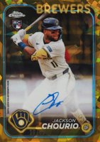 2024 Topps Chrome Sapphire Chrome Sapphire Autographs #CSAJC Jackson Chourio Gold Baseball Card