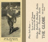 1916 The Globe Clothing #149 Dick Rudolph Baseball Card