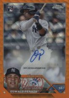 2023 Topps Chrome Update Autograph #ACOP Oswald Peraza Orange Wave Baseball Card