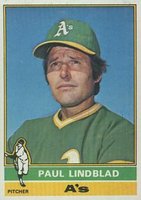 1976 Topps #9 Paul Lindblad Baseball Card