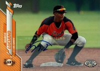 2020 Topps Pro Debut #PD179 Marco Luciano Autograph-Orange Baseball Card