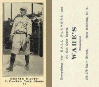 1916 Wares #94 Bennie Kauff Baseball Card