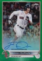 2022 Topps Chrome Rookie Autographs #RAJD Jarren Duran Green Refractor Baseball Card