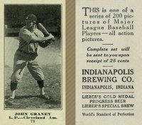 1916 Indianapolis Brewing #71 John Graney Baseball Card