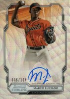 2019 Bowman Sterling Prospect Autographs #MLU Marco Luciano Wave Refractor Baseball Card
