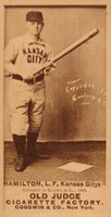1887 Old Judge #210-1a Billy Hamilton Bat at ready-looking at camera-Kansas Citys Baseball Card