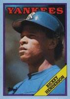 1988 Topps Box Panels Hand Cut #M Rickey Henderson Baseball Card