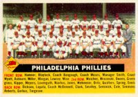 1956 Topps #72wc Philadelphia Phillies Team Centered-White back Baseball Card