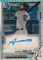 2021 Bowman Mega Box Chrome Autographs #BMAAW Austin Wells Baseball Card