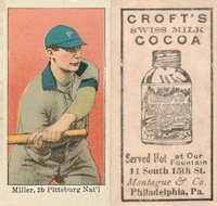 1909 Croft's Cocoa # Dots Miller Batting Baseball Card