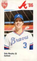 1986 Atlanta Braves Police #3 Dale Murphy Baseball Card