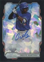 2019 Bowman Sterling Prospect Autographs #OM Orelvis Martinez Black Atomic Refractor Baseball Card