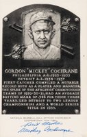 1999 Hall of Fame Autographs # Mickey Cochrane Artvue Hall of Fame Plaque Baseball Card