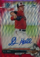 2017 Bowman Draft Chrome Draft Picks Autographs  #CDADH  D.L. Hall Red Wave Refractor Baseball Card