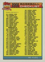 1991 Topps Desert Shield #527 Checklist #4 K.McReynolds #105 Baseball Card