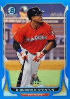 2014 Bowman Chrome #62 Giancarlo Stanton Blue Refractor Baseball Card