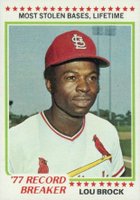 1978 Topps #1 Lou Brock Record Breaker Baseball Card