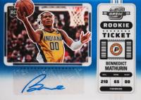 2022 Panini Contenders Optic #128 Bennedict Mathurin Variation-Autograph-Blue Basketball Card