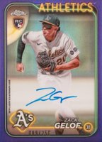 2024 Topps Chrome Rookie Autographs #RAZG Zack Gelof Purple Refractor Baseball Card