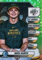 2024 Bowman Draft Bowman Draft Night #BDN3 Nick Kurtz Green Refractor Baseball Card