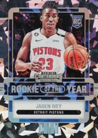 2022 Panini Contenders Rookie of the Year Contenders #15 Jaden Ivey Cracked Ice Basketball Card