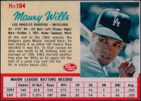 1962 Post Cereal #104 Maury Wills Baseball Card