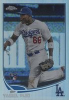 2013 Topps Chrome #138 Yasiel Puig Running-Refractor Baseball Card