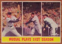 1962 Topps #317 Musial Plays 21st Season Baseball Card