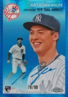 2023 Topps Chrome Platinum Anniversary Autographs #AV Anthony Volpe Blue Prism Baseball Card