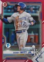 2021 Bowman 1st Edition #BFE1 Bobby Witt Jr. Red Foil Baseball Card