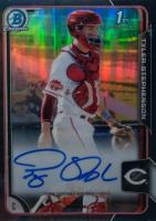 2015 Bowman Chrome Draft Pick Autograph #BCATS Tyler Stephenson Black Refractor Baseball Card